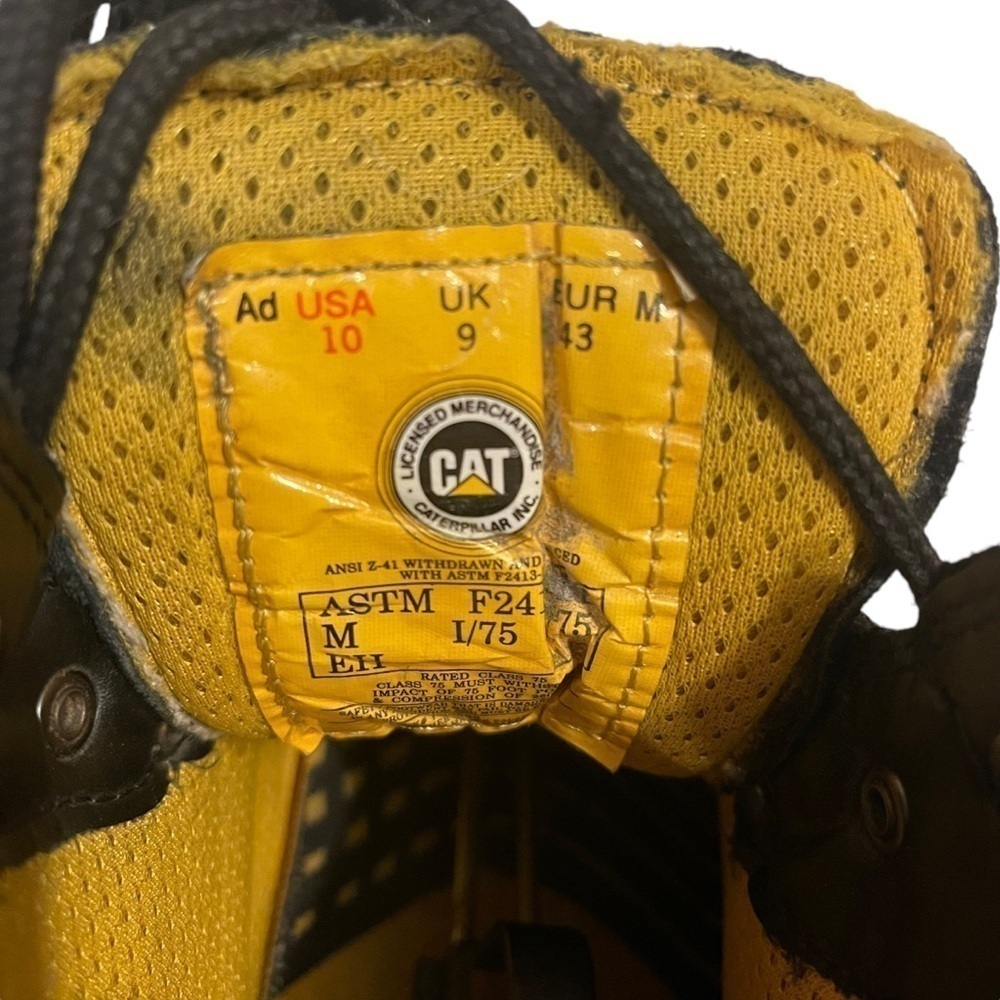 Men’s Caterpillar CAT Black Steel Toe Work Boots - Picture 6 of 9